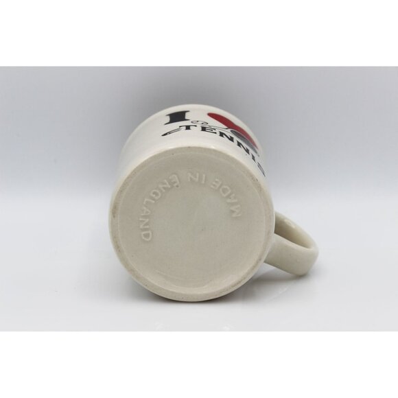 Vintage Tennis Cup Coffee Mug Made In England Raquette Heart 10 oz "I love Tenni - Picture 7 of 8